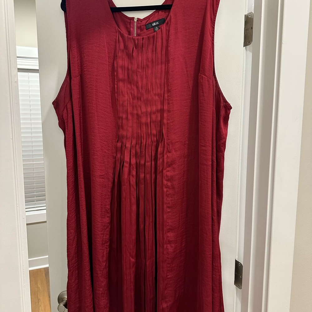 Ellos Raspberry Pleated Dress